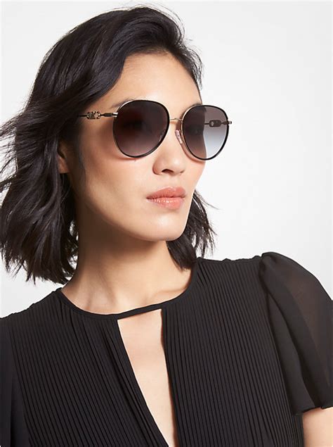 michael kors drake sunglasses black|michael kors aviator sunglasses.